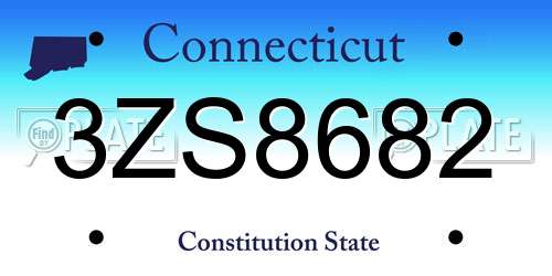 3ZS8682 Connecticut License Plate