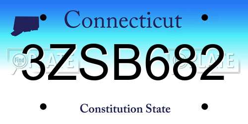 3ZSB682 Connecticut License Plate