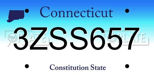 3ZSS657 Connecticut License Plate