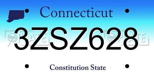 3ZSZ628 Connecticut License Plate