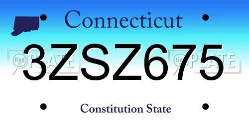 3ZSZ675 Connecticut License Plate