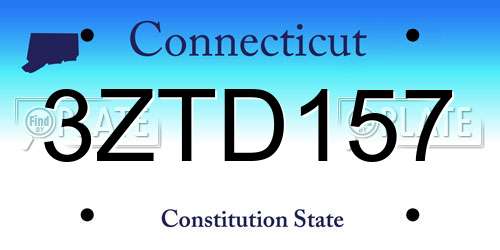 3ZTD157 Connecticut License Plate