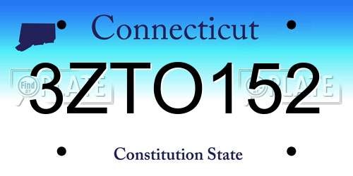 3ZTO152 Connecticut License Plate