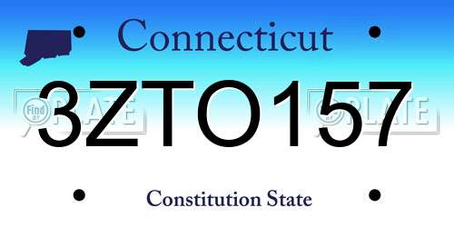 3ZTO157 Connecticut License Plate