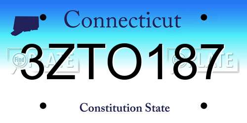 3ZTO187 Connecticut License Plate