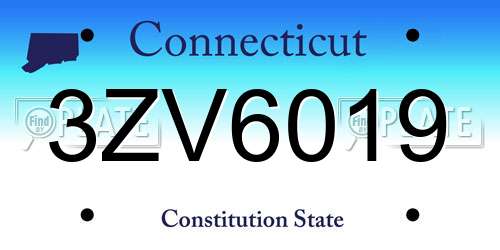 3ZV6019 Connecticut License Plate