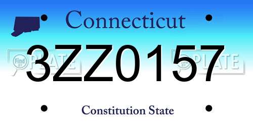 3ZZ0157 Connecticut License Plate