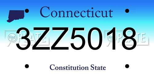 3ZZ5018 Connecticut License Plate