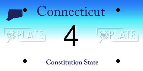 4 Connecticut License Plate