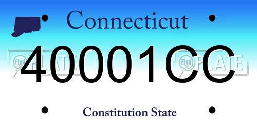 40001CC Connecticut License Plate