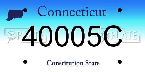 40005C Connecticut License Plate