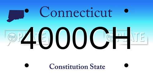 4000CH Connecticut License Plate