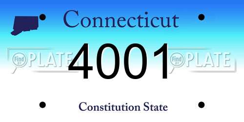4001 Connecticut License Plate