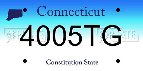 4005TG Connecticut License Plate