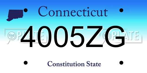 4005ZG Connecticut License Plate