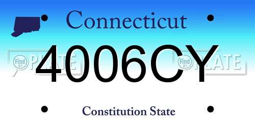 4006CY Connecticut License Plate