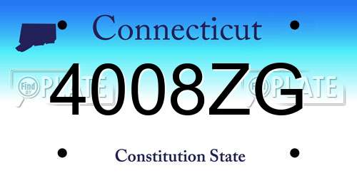 4008ZG Connecticut License Plate