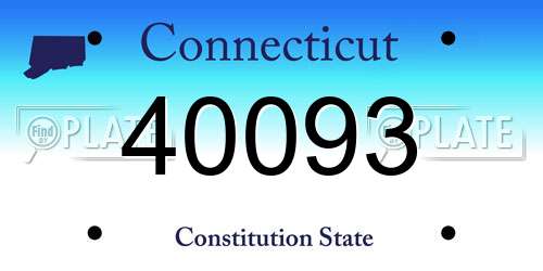 40093 Connecticut License Plate