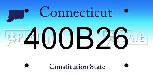 400B26 Connecticut License Plate