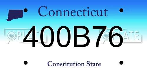 400B76 Connecticut License Plate