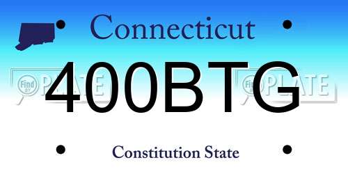 400BTG Connecticut License Plate