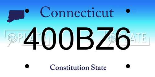 400BZ6 Connecticut License Plate