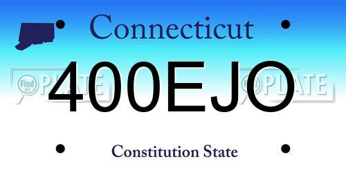 400EJO Connecticut License Plate