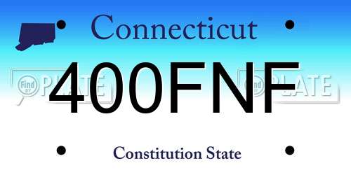 400FNF Connecticut License Plate