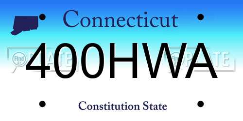 400HWA Connecticut License Plate