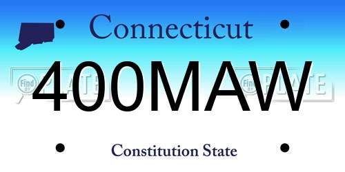 400MAW Connecticut License Plate
