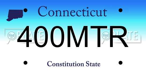 400MTR Connecticut License Plate