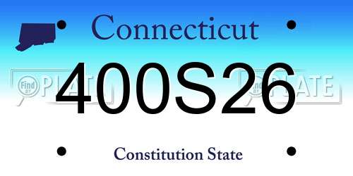 400S26 Connecticut License Plate