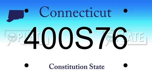 400S76 Connecticut License Plate