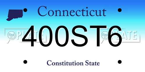 400ST6 Connecticut License Plate