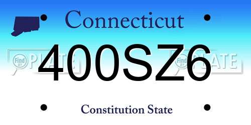 400SZ6 Connecticut License Plate