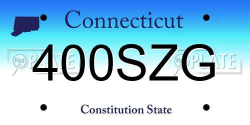 400SZG Connecticut License Plate