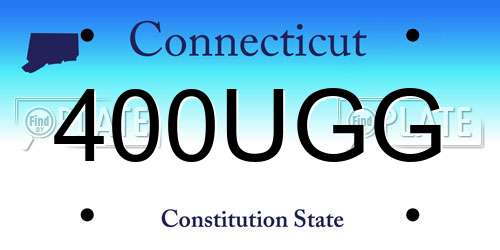400UGG Connecticut License Plate