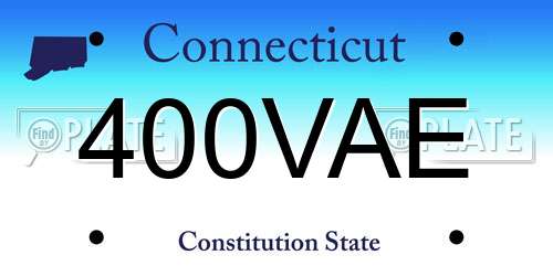 400VAE Connecticut License Plate