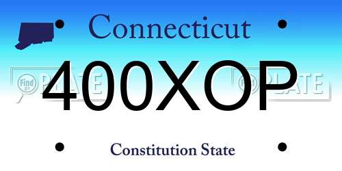 400XOP Connecticut License Plate