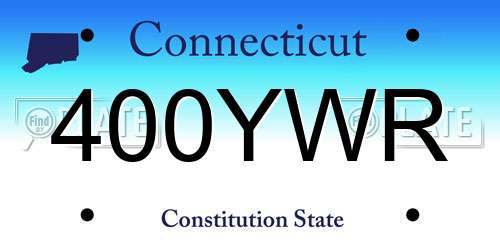 400YWR Connecticut License Plate
