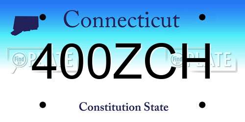 400ZCH Connecticut License Plate