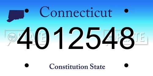 4012548 Connecticut License Plate