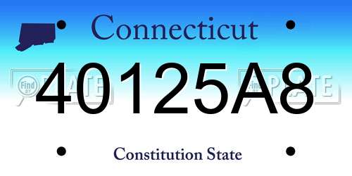 40125A8 Connecticut License Plate
