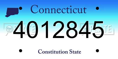4012845 Connecticut License Plate