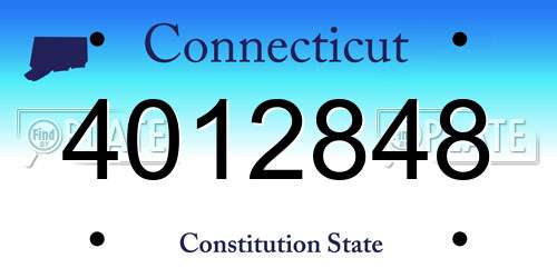 4012848 Connecticut License Plate
