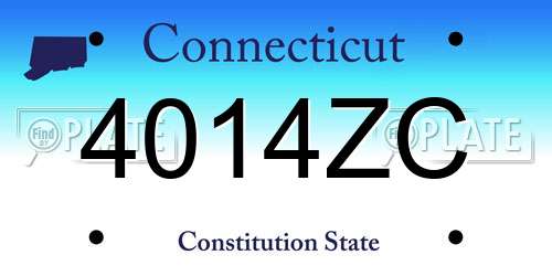 4014ZC Connecticut License Plate