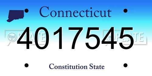 4017545 Connecticut License Plate