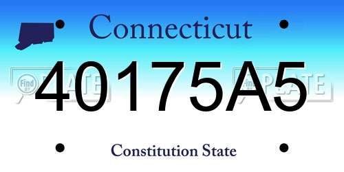 40175A5 Connecticut License Plate
