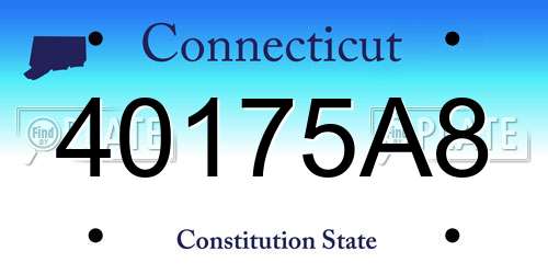 40175A8 Connecticut License Plate