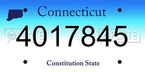 4017845 Connecticut License Plate